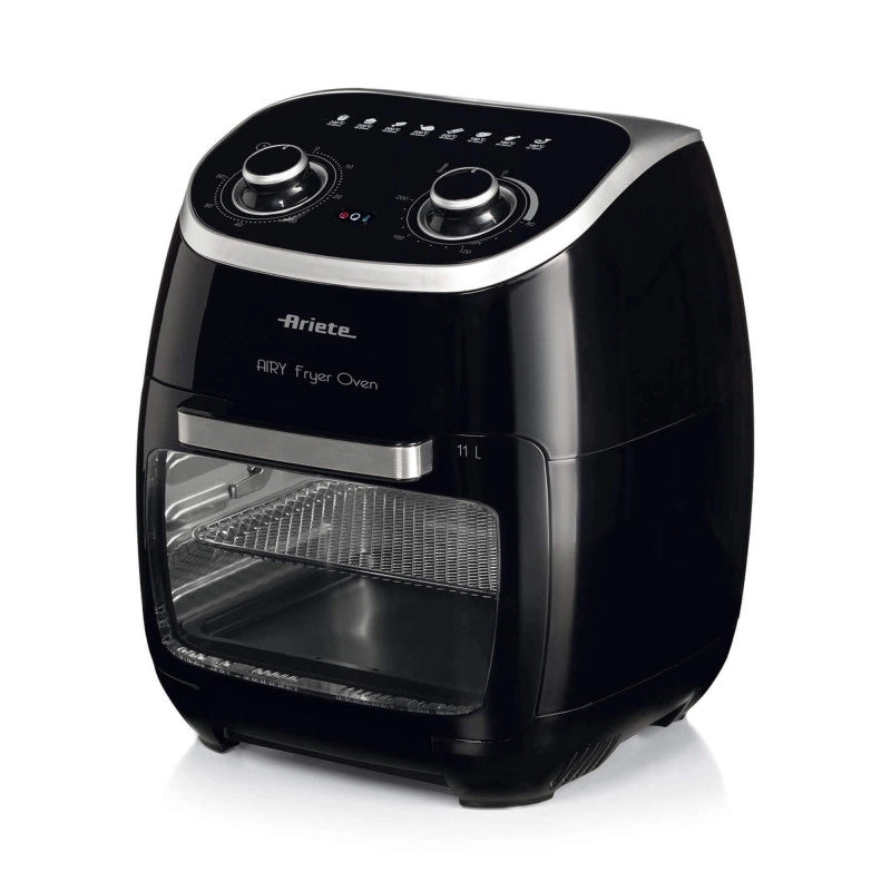 Friggitrice ad Aria e Forno con Girarrosto - 2000 Watt - 11 Litri - Nero