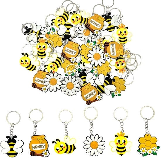 Decorazioni per porta chiavi in forma di api - Set di 30 pezzi - Regali economici per bambini - Sleutelhangers per ragazzi e ragazze - Ideali per le feste