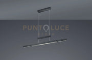 TRAJAN SOSPENSIONE LED 45W 5300lm, 2700K - 5000K NERA ALLUNGABILE ESTENSIBILE INTENSITA' DIMMERABILE LUCE CALDA E FREDDA A BI-EMISSIONE L. 150CM
