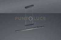 TRAJAN SOSPENSIONE LED 45W 5300lm, 2700K - 5000K NERA ALLUNGABILE ESTENSIBILE INTENSITA' DIMMERABILE LUCE CALDA E FREDDA A BI-EMISSIONE L. 150CM