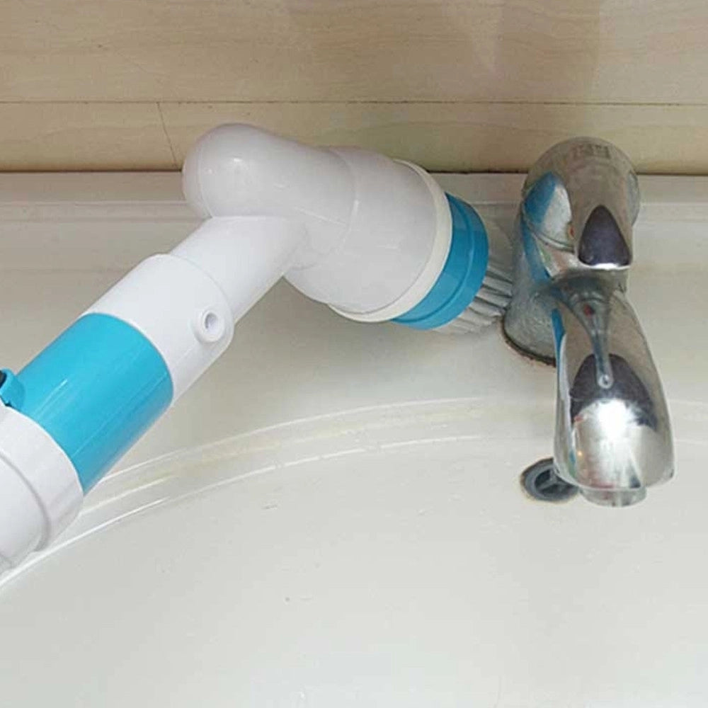 Trade Shop - Spazzolone Spazzola Rotante Cordless Ricaricabile Per Pulizia Piastrelle Bagno -