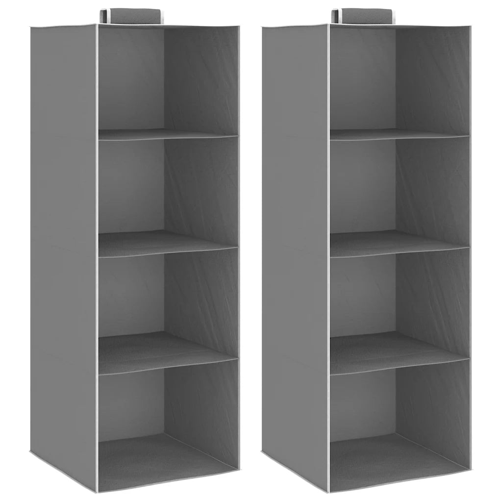 Organizer per Armadio da Appendere con 4 Ripiani 2 pz Tessuto cod mxl 128497