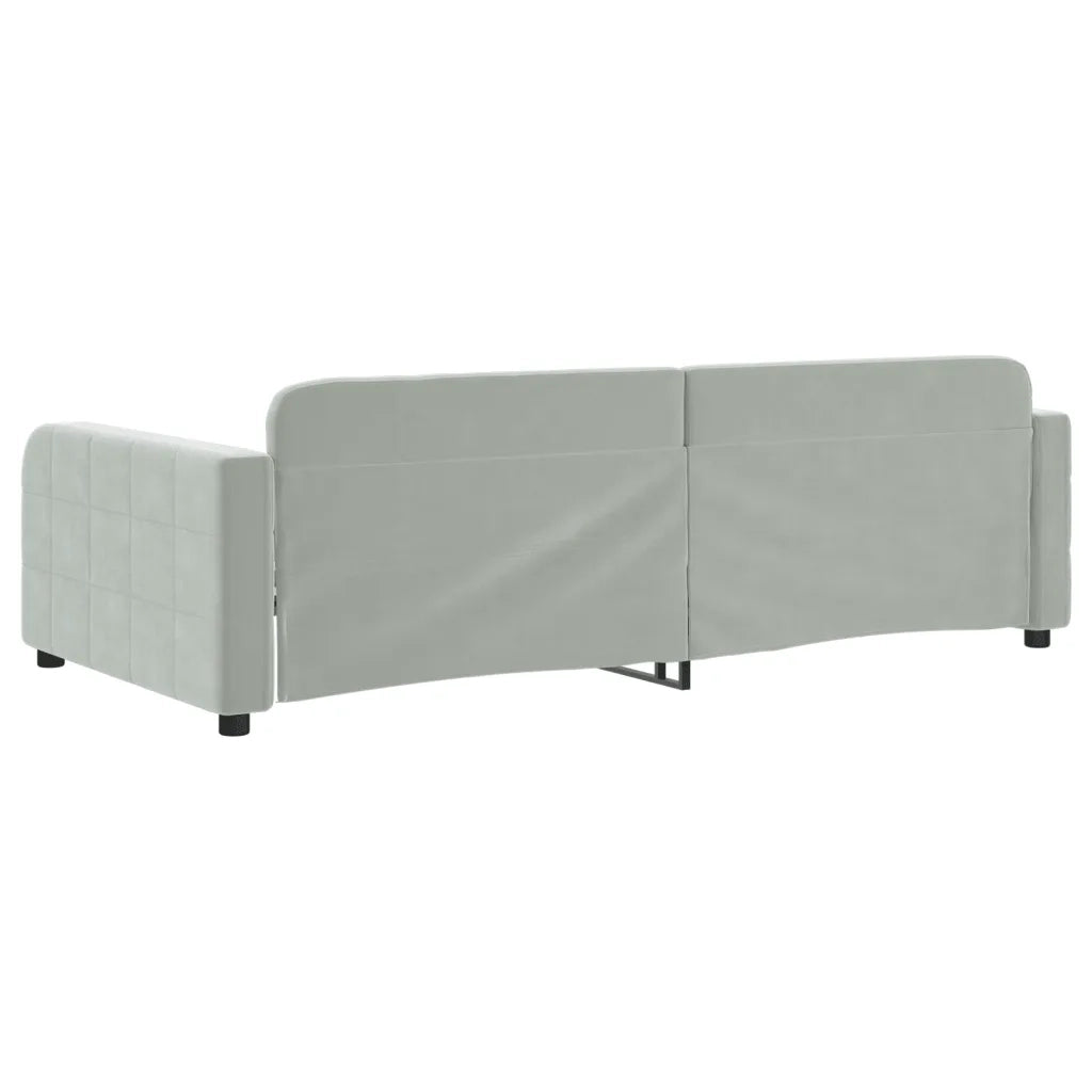 Letto da Giorno Grigio Chiaro 100x190 cm in Velluto
