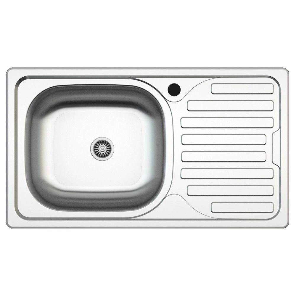Lavello incasso cucina acciaio 76x43.5 una vasca e gocciolatoio destro SA07DX Samet