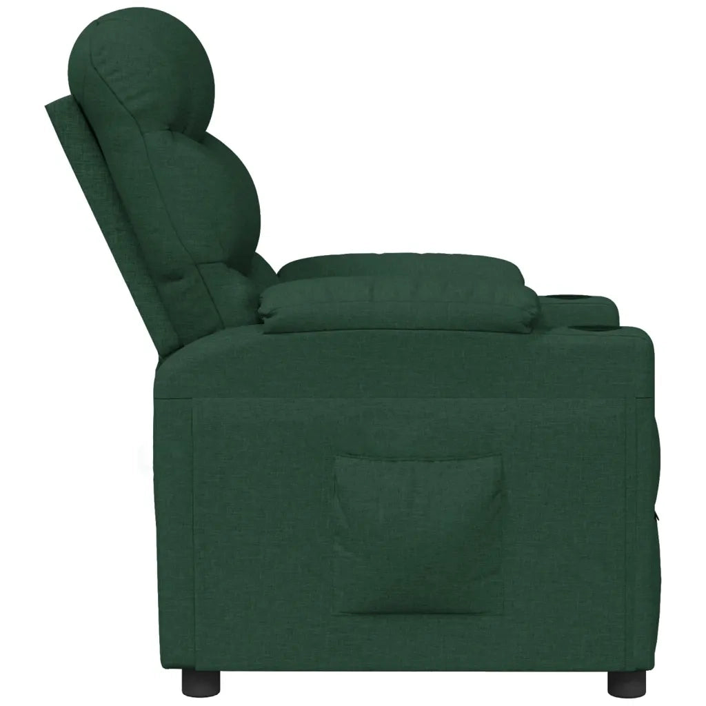 Poltrona Reclinabile in Tessuto Verde Scuro 348076