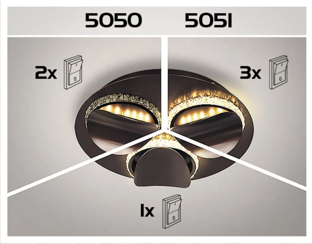 Plafoniera LED 36W bronzo cristallo Capriana Rabalux
