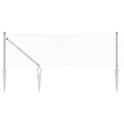 Recinzione a Maglie Metalliche con 7 Pali a Punta 0.8x10 m Acciaio Zincato