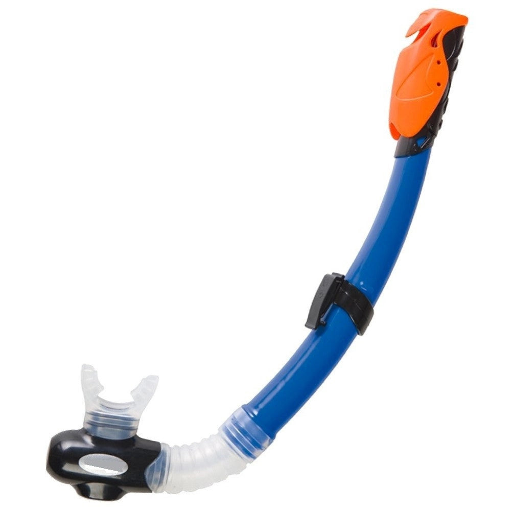 Trade Shop - Set Maschera In Vetro Con Boccaio Per Immersioni Snorkeling Sub Mare Piscina Blu -
