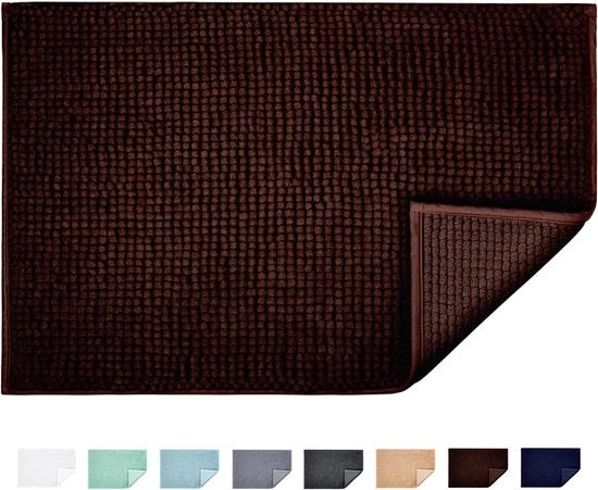 Pavimento antiscivolo con chenille microfibra, assorbente, morbido, lavabile a macchina, per doccia e bagno, 40x60cm