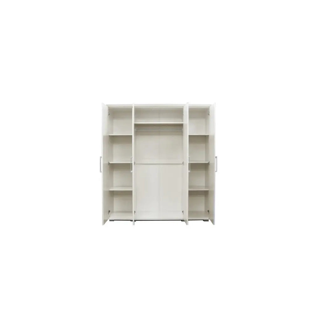 Armadio TOM 4 porte - Bianco - L160 x H183 cm - Guardaroba integrato