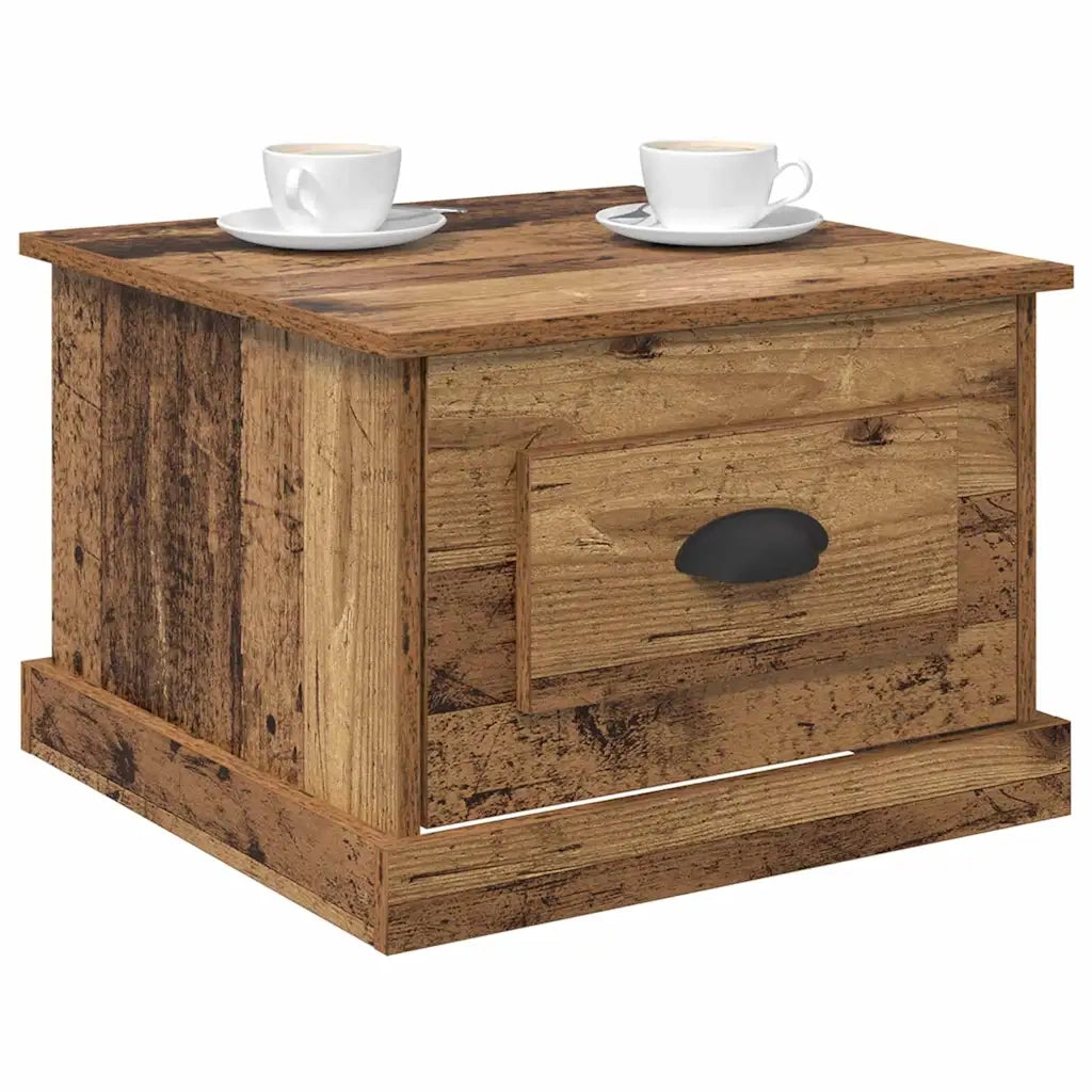Tavolino da salotto con cassetto Legno vecchio 50 x 50 x 35 cm