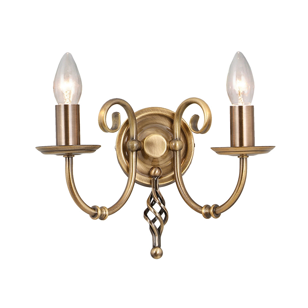 Applique Classica Artisan Acciaio Ottone Anticato 2 Luci E14