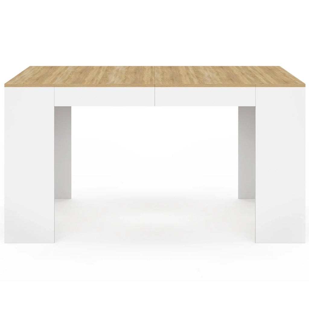 IDMarket - Consolle allungabile ORLANDO 6 posti 140 cm legno bianco e faggio impiallacciato