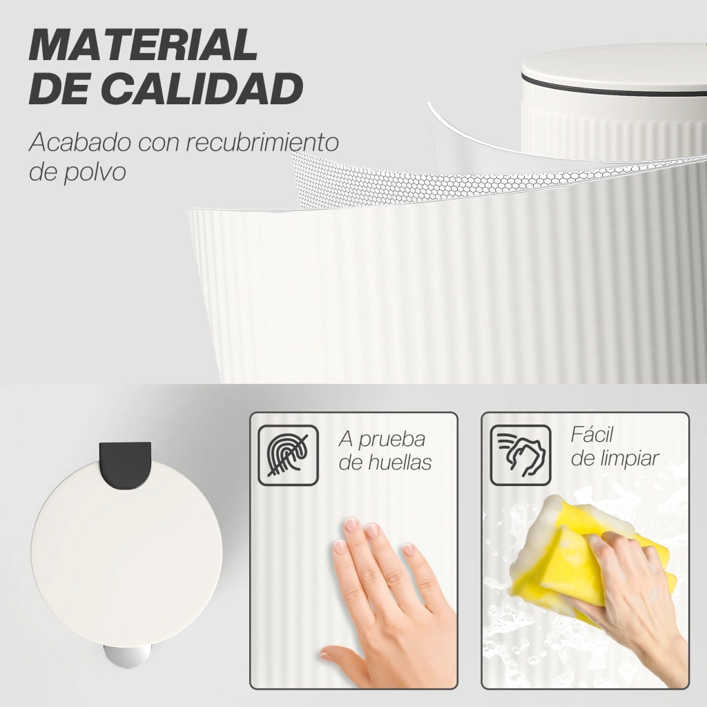 Cestino 30L con Pedale e Coperchio Morbido ¨C Zephmum ¨C Crema