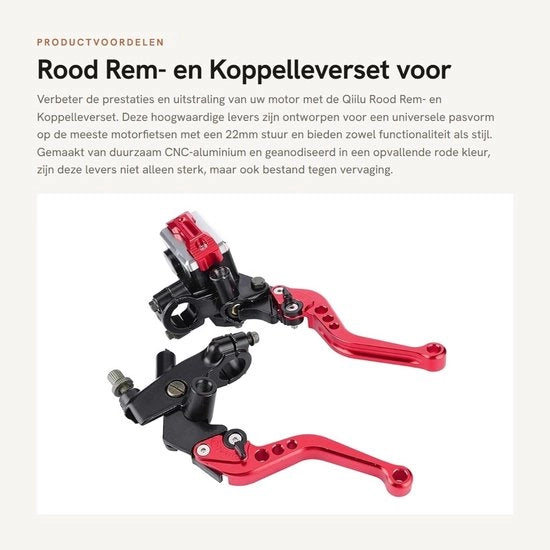 Set di Levetta Universale per Motocicletta - CNC in Alluminio - 22mm - Antiscivolo - Resistente ai Colpi - Installazione Facile