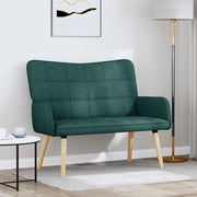Sofa a Due Posti Verde Scuro 115 x 61 x 87 cm Tessuto