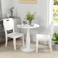 Tavolo da pranzo rotondo in acciaio verniciato a polvere, in MDF con melamina, con piedini antiscivolo, 70 x 74 cm, Bianco