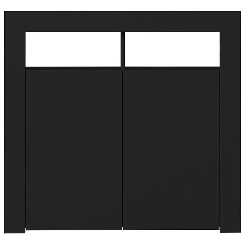 Buffet credenza cassettiera armadio mobile contenitore organizer per cucina soggiorno salotto con luci LED 80 x 35 x 75 cm nero 02_0030044