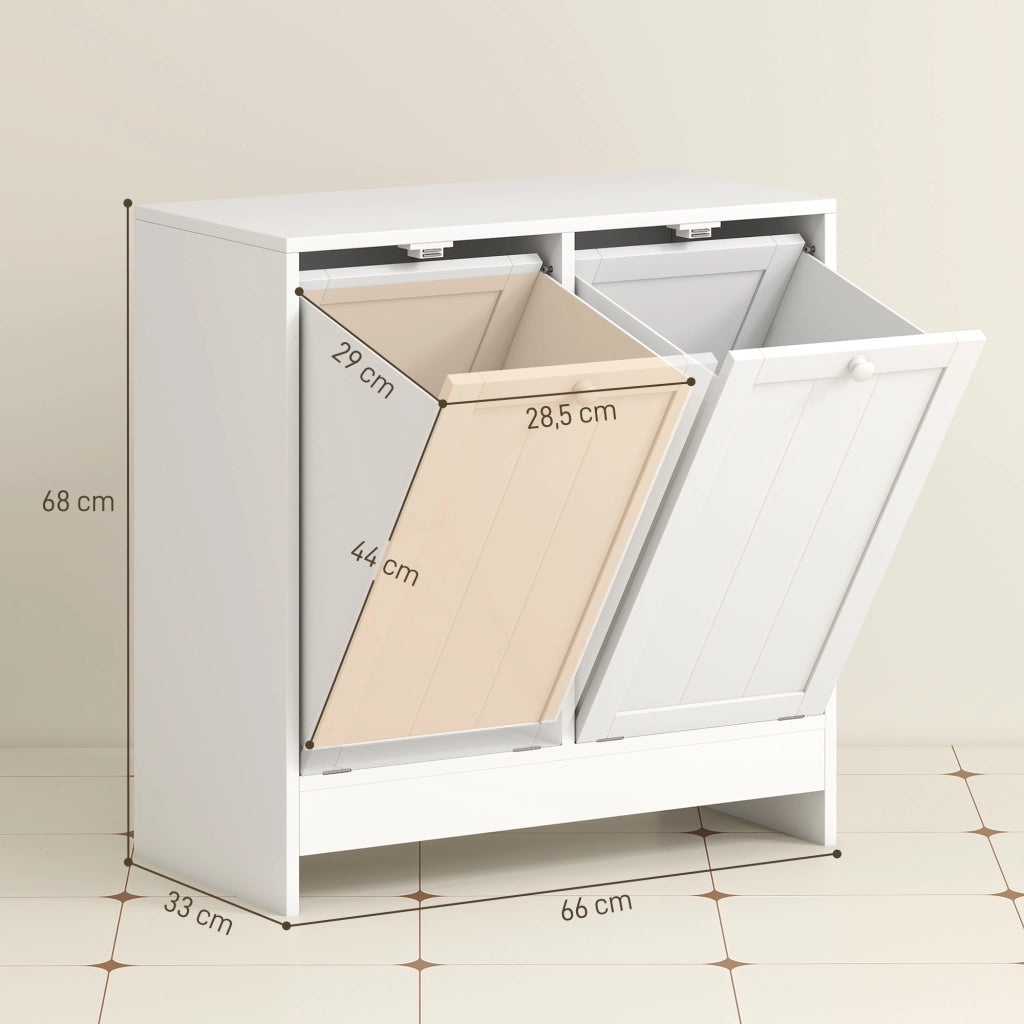 Armadietto da Bagno con Cestello Bianco ¨C Zephmum ¨C 66x33x68 cm