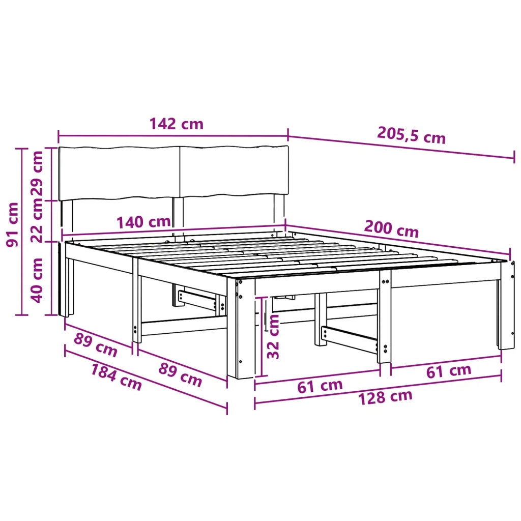 Letto matrimoniale con testiera ROSTOCK Bianco 140 x 200 cm 903382