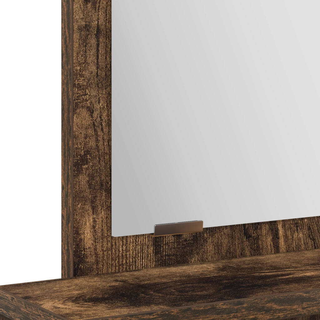 Toeletta  con cassetti in rovere scuro 50x41x140 cm