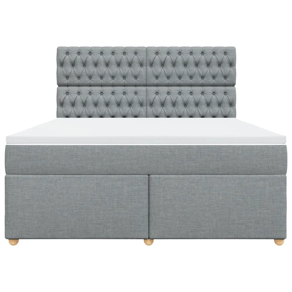 Giroletto a Molle con Materasso Grigio Chiaro180x200 cm Tessuto