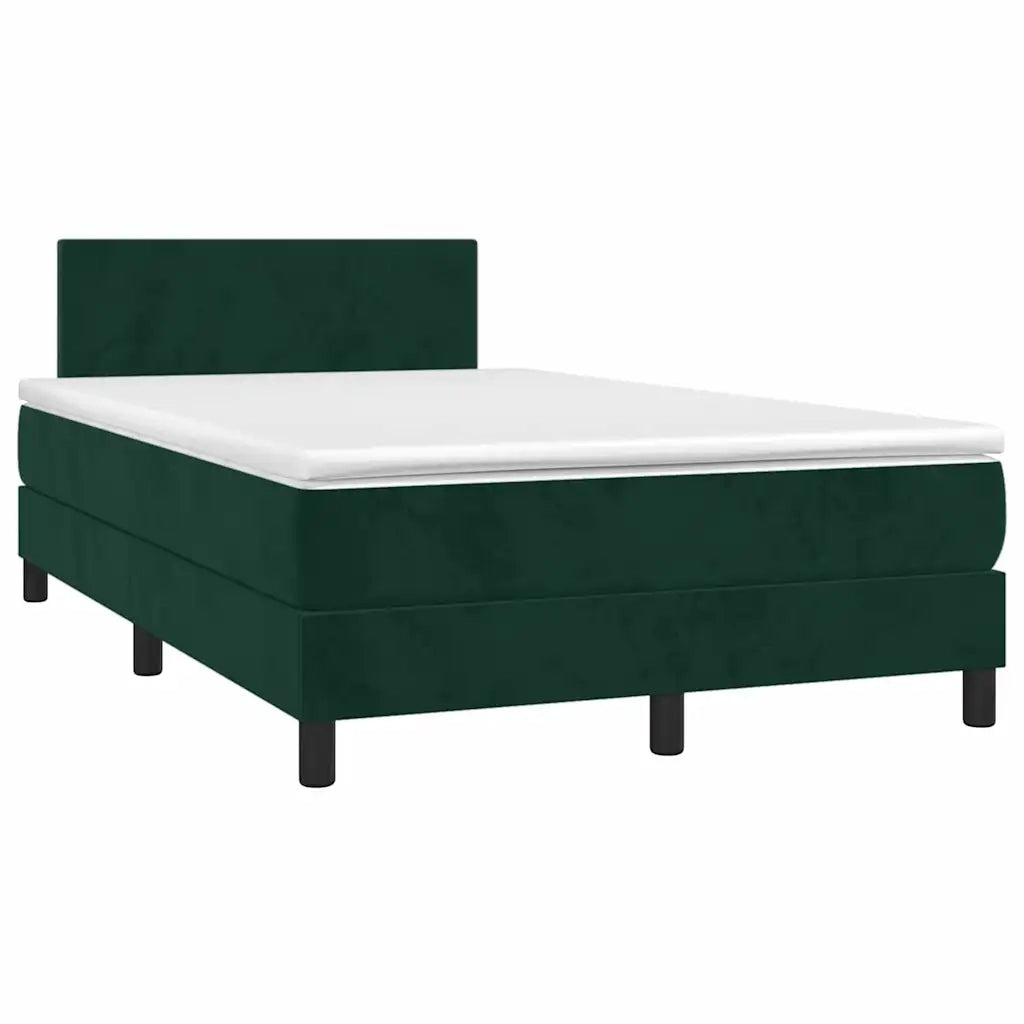 Giroletto a Molle con Materasso Verde Scuro 120x200 cm Velluto 3141176
