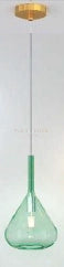 SOSPENSIONE OTTONE SAT. 1 LUCE VETRO VERDE 1177OS-S1-VE