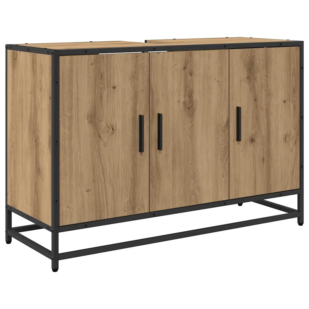 Mobile da Bagno con porta Rovere artigianale 90 x 33 x 60 cm 883618