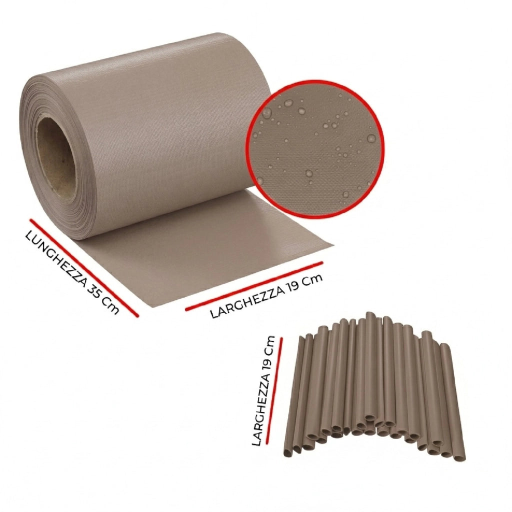 Striscia Banda Frangivista Fasce PVC Rotolo Schermo Privacy Recinzione Balcone Cancello - Tortora
