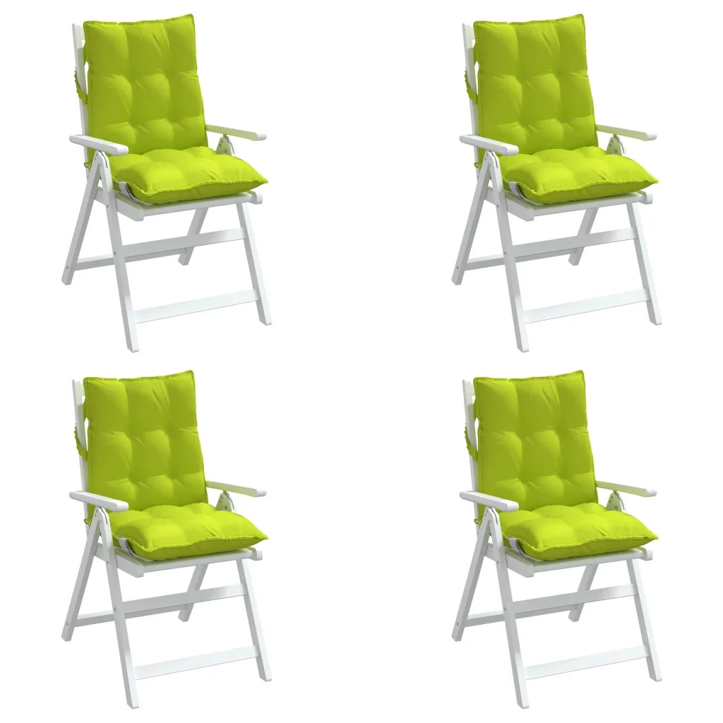 Cuscini Sedia Schienale Basso 4 pz Verde Chiaro Tessuto Oxford