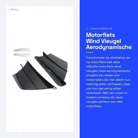 Aerodinamica per Motocicletta - Aliante Modificabile - Design Avanzato - Materiale ABS Duraturo - Migliorata Esperienza di Guida - Adattamento Universale - Aliante per Motocicletta 

Modello: 
Specifica: Koolstofvezel, ABS
