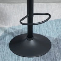 Set 2 Sgabelli da Bar Regolabili con Schienale e Poggiapiedi, Base in Metallo e Seduta in Similpelle, 46x48x83-104 cm, Marrone e Nero