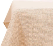 Tavolo con tovaglia in tessuto idrorepellente a tocco lino 140x240 cm colore rosa chiaro
