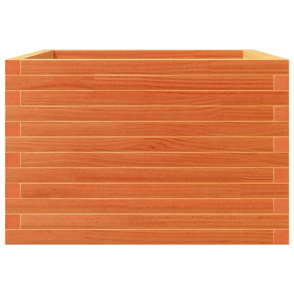Fioriera Giardino-Vaso da Esterno-Contenitore per Piante Marrone Cera 70x70x46 cm Legno Massello Pino