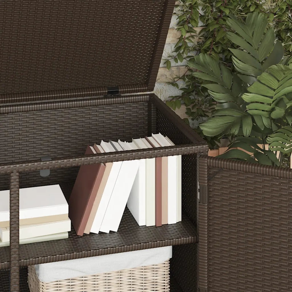 Armadietto Portaoggetti Giardino Marrone 110x55x60,5 Polyrattan 365568