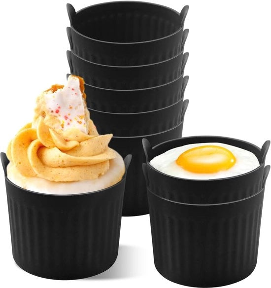 Set di stampi per muffin 8 pezzi - Silicone - Resistente al calore - Multifunzionale - Spazievendente - Cottura salutare - Stampi per muffin