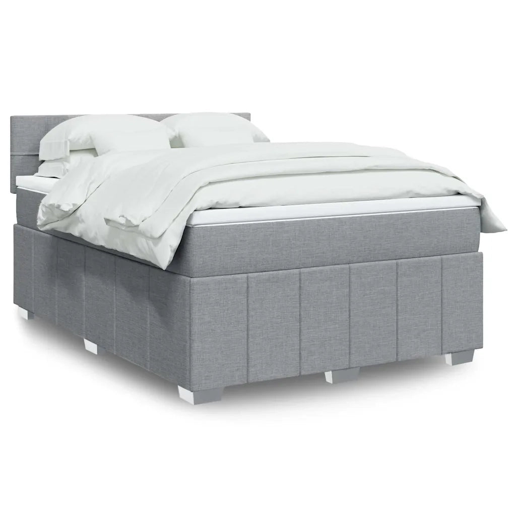 Giroletto a Molle con Materasso Grigio Chiaro 140x200cm Tessuto