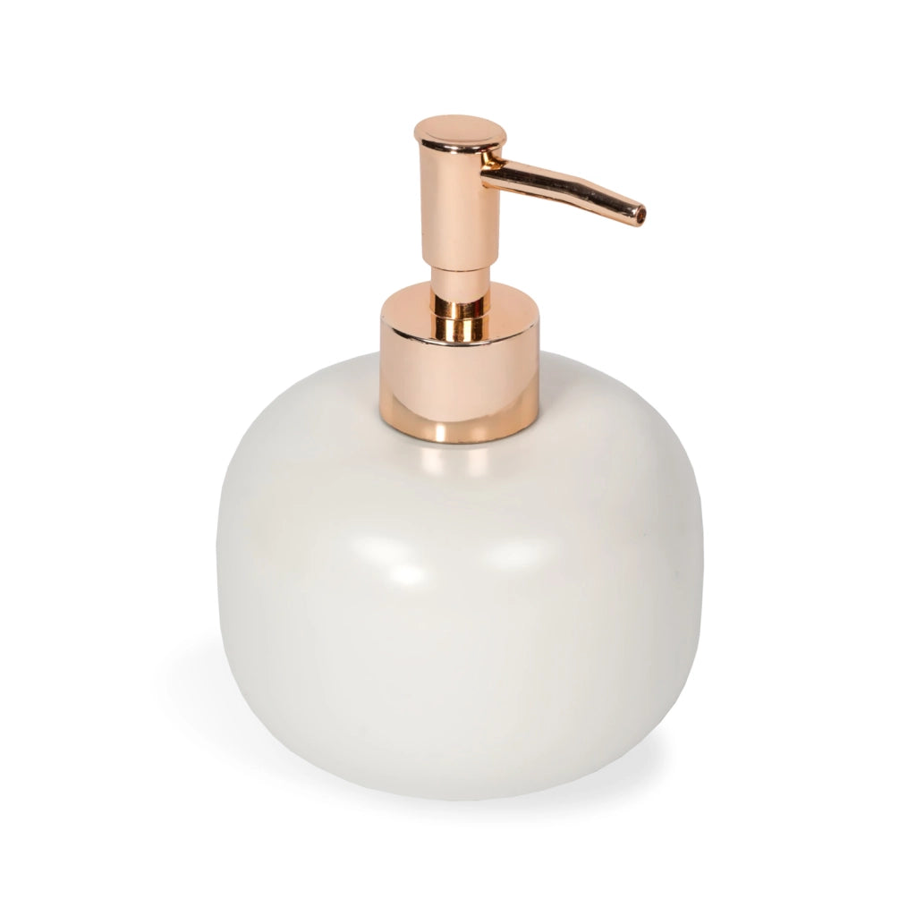 Dispenser Sapone da Appoggio Bianco Perla in Ceramica Mod. Clizia