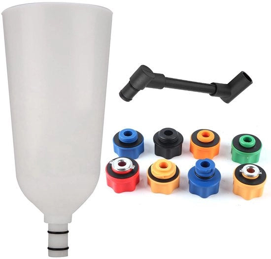 Kit di riempimento olio per serbatoio di motorino - Adattatore per tubo di olio del motore - Plus Estensore inclinabile con distacco - 10 pezzi - Utile per appassionati di auto - Materiale plastico