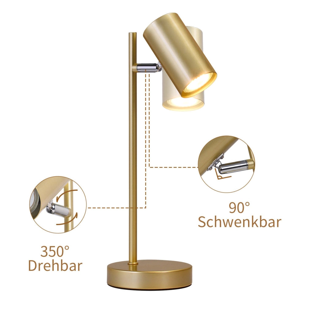 ZMH Lampada da tavolo metallo girevole 350° GU10 per soggiorno scrivania