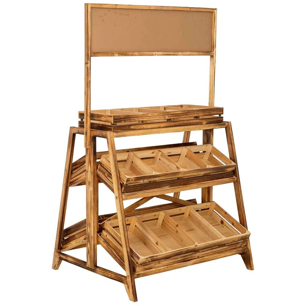 Carrello scaffale legno marrone 77x68x130h cm