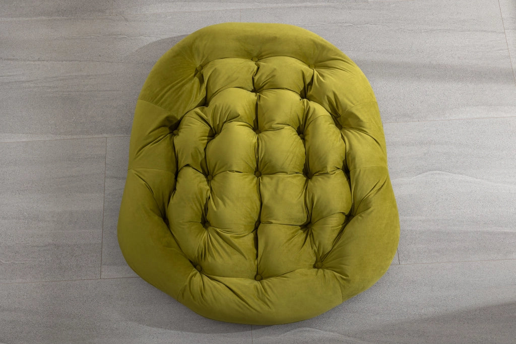 Rocking-chair in rattan sintetico con struttura in acciaio e design ergonomico, verde oliva 78 × 106 × 90 cm