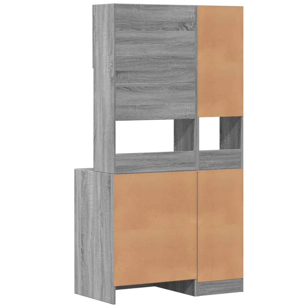 Mobile da cucina moderno e funzionale con ampio spazio contenitivo 95 x 50 x 180 cm realizzato in legno composito grigio 02_0055530