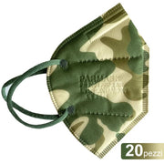 Trade Shop - 20 Mascherine Protettive Ffp2 Senza Valvola Mascherina Mimetica Militare Verde -