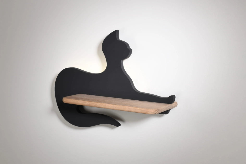 Candellux CAT applique da parete LED 5W nero/legno 4000K