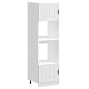 Set di 2 mobili forno classici 60 x 57 x 207 cm con piedini regolabili stile moderno legno ingegnerizzato bianco 02_0055706