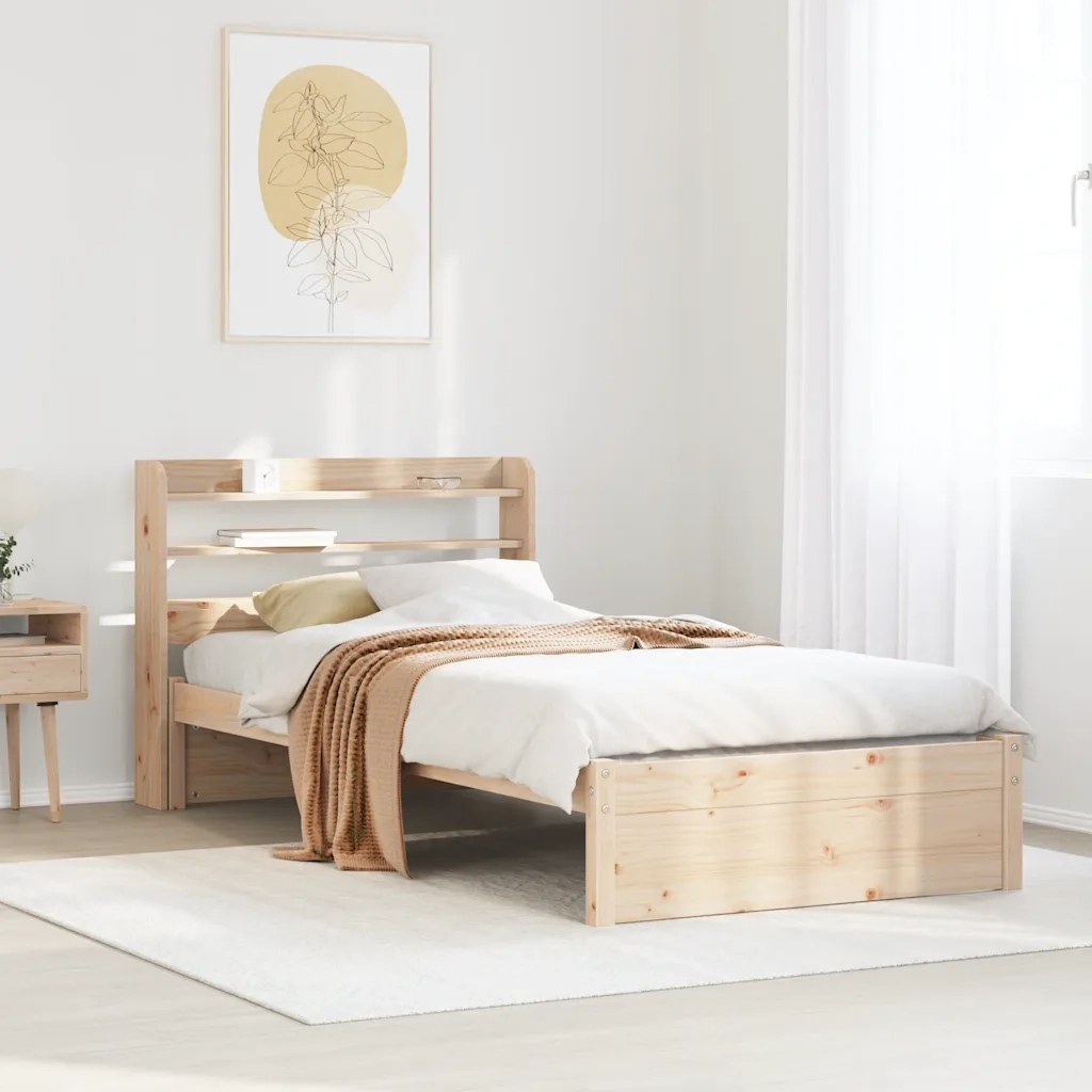 Giroletto con Testiera 75x190 cm in Legno Massello di Pino 3306720