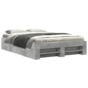 Letto matrimoniale | Letto per adulti | Giroletto Grigio Cemento 140x200 cm in Legno Multistrato