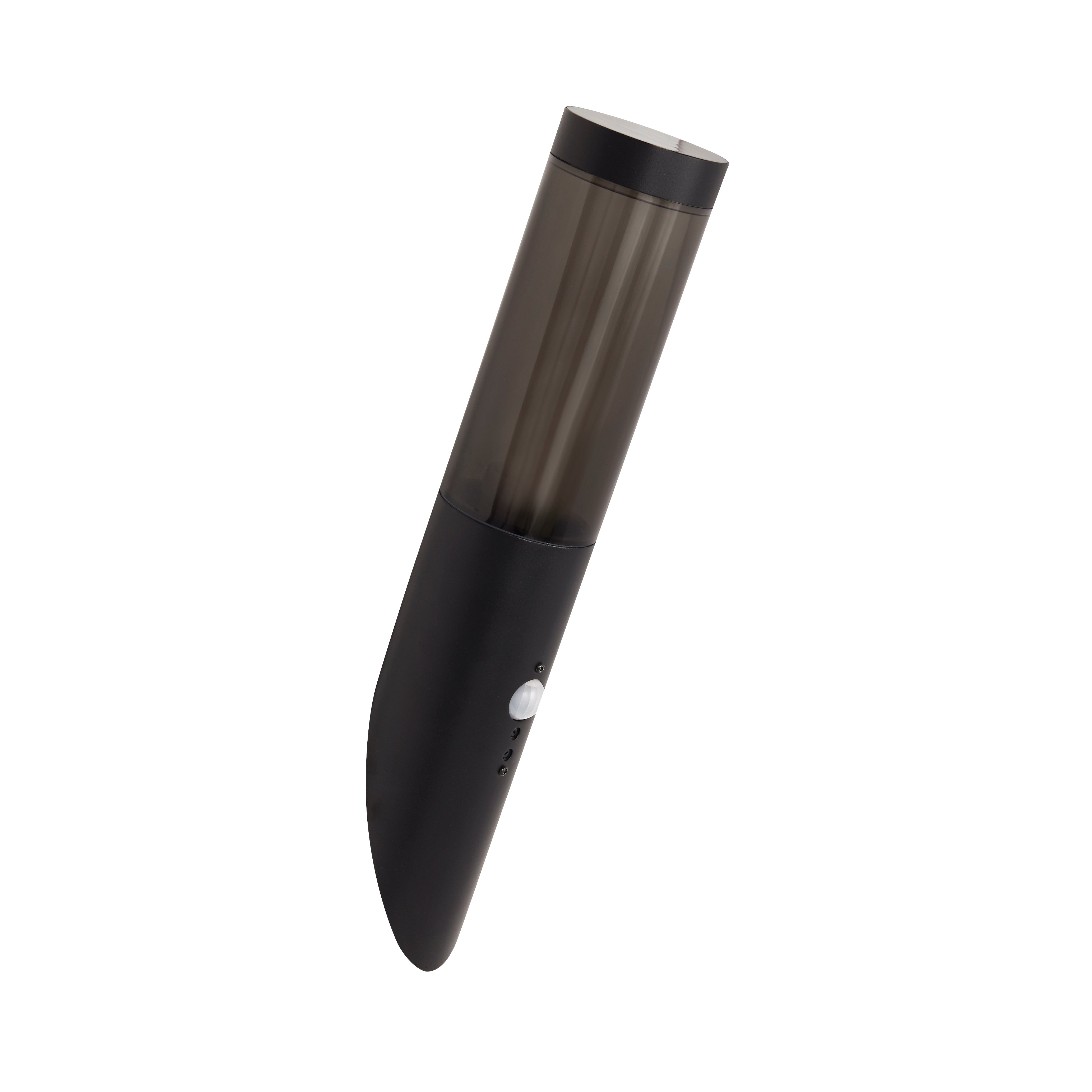 Applique Con Sensore Contemporanea Battone Acciaio Nero Fumè 1 Luce E27